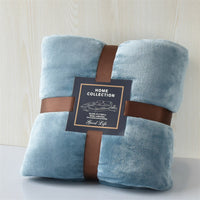 HKM-873491 Cozy Solid Color Flannel Blanket for Comfort and Warmth