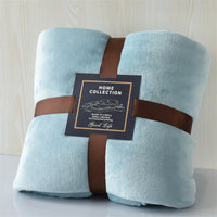 HKM-873491 Cozy Solid Color Flannel Blanket for Comfort and Warmth