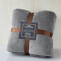 HKM-873491 Cozy Solid Color Flannel Blanket for Comfort and Warmth