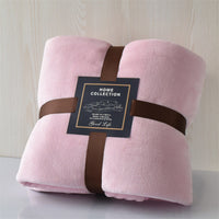 HKM-873491 Cozy Solid Color Flannel Blanket for Comfort and Warmth