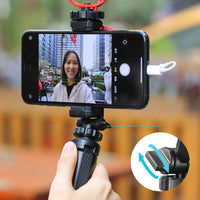 HKM-873555 Adjustable Camera Hot Shoe Phone Mount with 360 Degree Rotation for Tripod Use