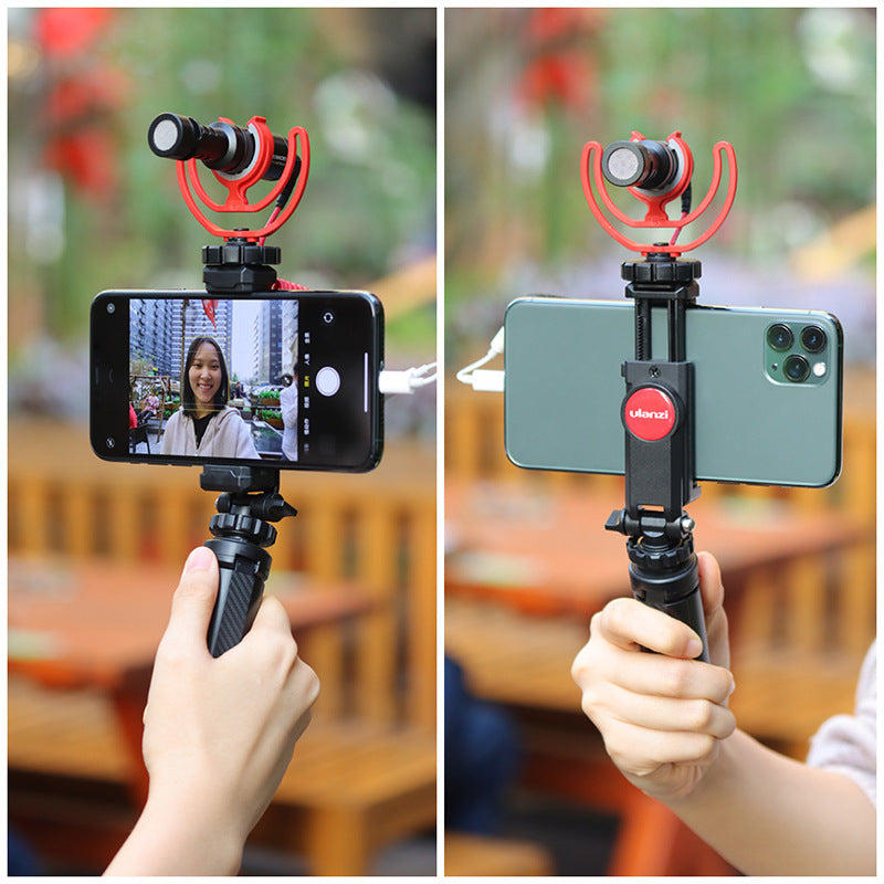 HKM-873555 Adjustable Camera Hot Shoe Phone Mount with 360 Degree Rotation for Tripod Use