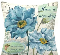 HKM-873619 Blue Floral and Bird Fabric Sofa Cushion with PP Cotton Filling