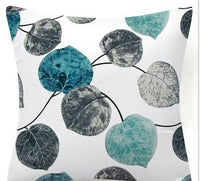 HKM-873619 Blue Floral and Bird Fabric Sofa Cushion with PP Cotton Filling