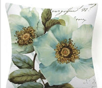 HKM-873619 Blue Floral and Bird Fabric Sofa Cushion with PP Cotton Filling