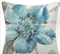 HKM-873619 Blue Floral and Bird Fabric Sofa Cushion with PP Cotton Filling