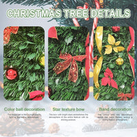 HKM-873619 Prelit Pop-Up Christmas Tree with Warm LED Lights, Gold and Red Ornaments for Easy Holiday Decor