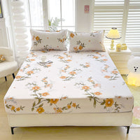 HKM-874131 Brushed Chemical Fiber Fitted Sheet with Printed Pillowcases, Multiple Sizes Available