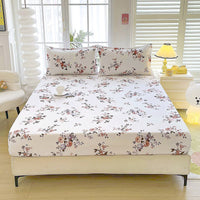 HKM-874131 Brushed Chemical Fiber Fitted Sheet with Printed Pillowcases, Multiple Sizes Available