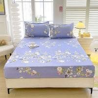 HKM-874131 Brushed Chemical Fiber Fitted Sheet with Printed Pillowcases, Multiple Sizes Available