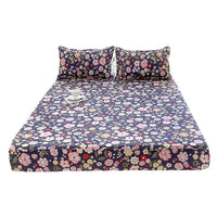 HKM-874131 Brushed Chemical Fiber Fitted Sheet with Printed Pillowcases, Multiple Sizes Available