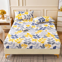 HKM-874131 Brushed Chemical Fiber Fitted Sheet with Printed Pillowcases, Multiple Sizes Available