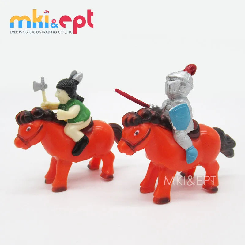 HKM-874131 Wind-Up Plastic Toy Horses with Warrior Figures for Kids, Ages 2-4, Set of 1200