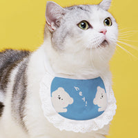 HKM-874195 Cute Cartoon Cat Bibs for Pets – Durable Polyester, Various Patterns & Sizes