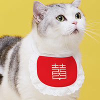 HKM-874195 Cute Cartoon Cat Bibs for Pets – Durable Polyester, Various Patterns & Sizes