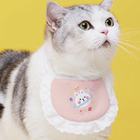 HKM-874195 Cute Cartoon Cat Bibs for Pets – Durable Polyester, Various Patterns & Sizes