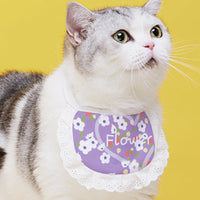 HKM-874195 Cute Cartoon Cat Bibs for Pets – Durable Polyester, Various Patterns & Sizes