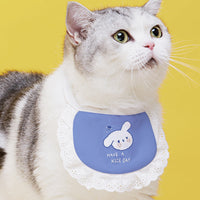 HKM-874195 Cute Cartoon Cat Bibs for Pets – Durable Polyester, Various Patterns & Sizes