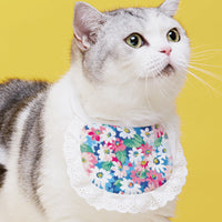 HKM-874195 Cute Cartoon Cat Bibs for Pets – Durable Polyester, Various Patterns & Sizes