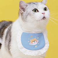 HKM-874195 Cute Cartoon Cat Bibs for Pets – Durable Polyester, Various Patterns & Sizes