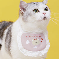 HKM-874195 Cute Cartoon Cat Bibs for Pets – Durable Polyester, Various Patterns & Sizes