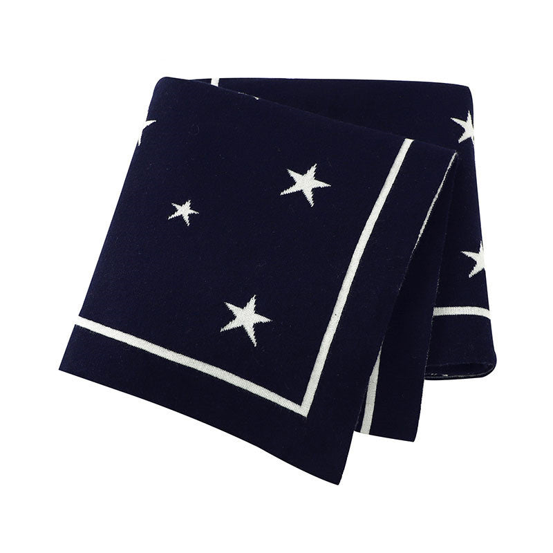 HKM-874323 Five-Pointed Star Cotton Baby Stroller Blanket in Various Colors