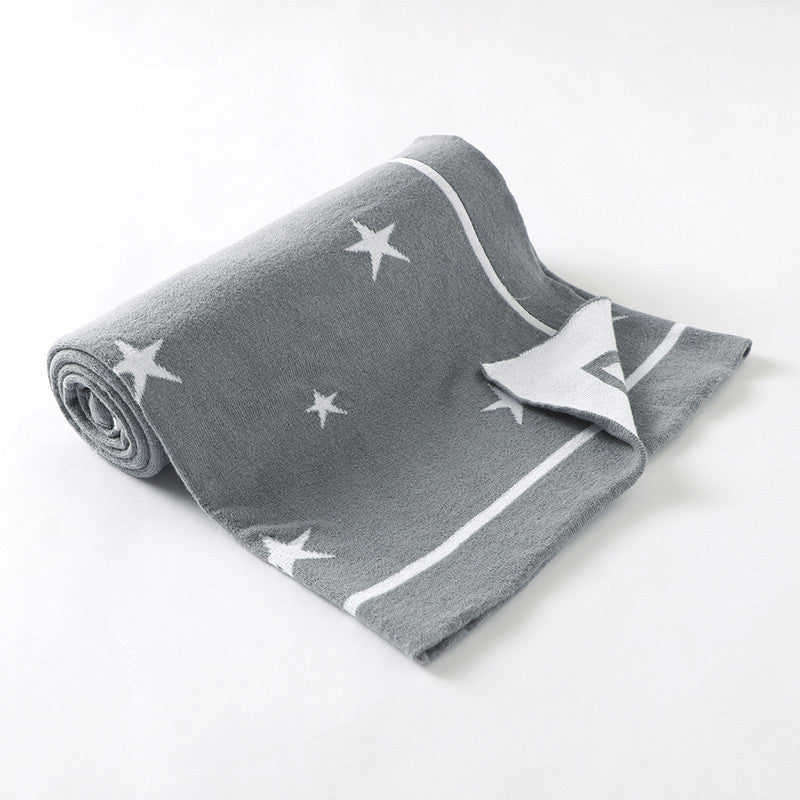 HKM-874323 Five-Pointed Star Cotton Baby Stroller Blanket in Various Colors