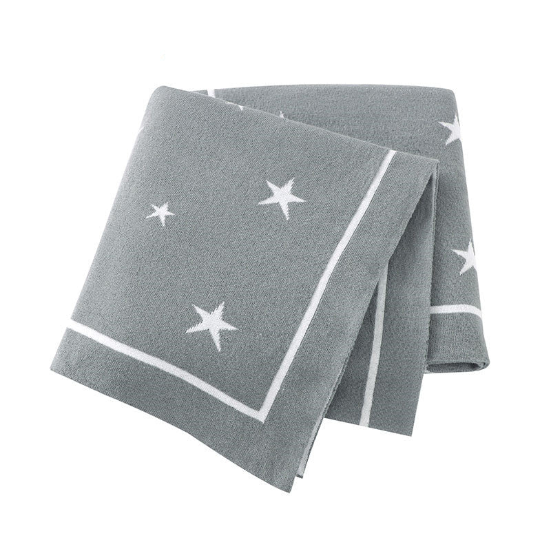 HKM-874323 Five-Pointed Star Cotton Baby Stroller Blanket in Various Colors