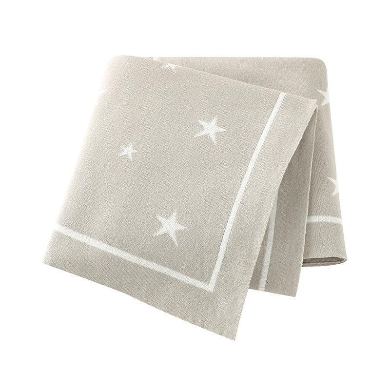 HKM-874323 Five-Pointed Star Cotton Baby Stroller Blanket in Various Colors