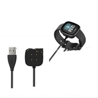 HKM-874387 Fitbit Versa 3/Sense Smartwatch Magnetic Charger USB Data Cable - 100cm, Black