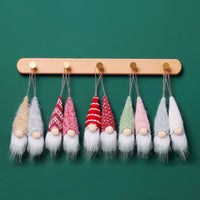 HKM-874451 Set of 5 Handmade Wool Faceless Plush Doll Ornaments for Christmas Decor
