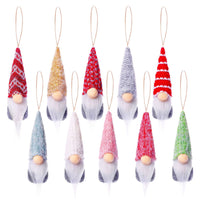 HKM-874451 Set of 5 Handmade Wool Faceless Plush Doll Ornaments for Christmas Decor