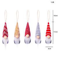HKM-874451 Set of 5 Handmade Wool Faceless Plush Doll Ornaments for Christmas Decor