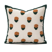 HKM-874451 Velvet Embroidered Sofa Cushion Cover - Floral and Plant Designs, 45x45cm & 30x50cm