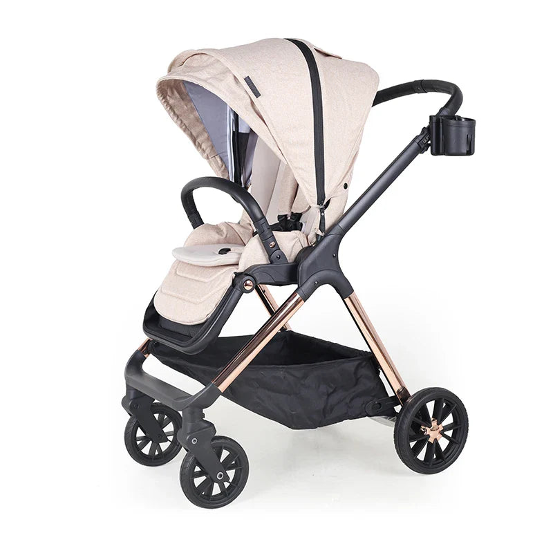 KTX-874515 3-in-1 Lightweight Baby Stroller with Car Seat, Basket, Reversible Design, and Cup Holder