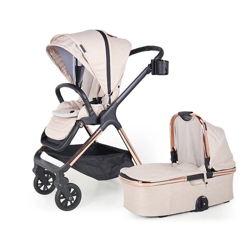 KTX-874515 3-in-1 Lightweight Baby Stroller with Car Seat, Basket, Reversible Design, and Cup Holder