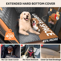 HKM-874515 Pet-Friendly Rear Seat Car Mat for Dogs - Black Cloth Design