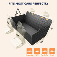 HKM-874515 Pet-Friendly Rear Seat Car Mat for Dogs - Black Cloth Design