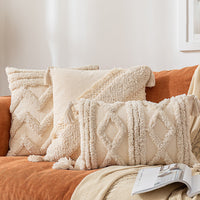 HKM-874771 Minimalist Tufted Cotton Pillowcase - Modern Style 45x45cm & 30x50cm Options