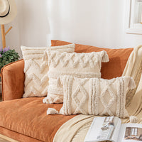 HKM-874771 Minimalist Tufted Cotton Pillowcase - Modern Style 45x45cm & 30x50cm Options