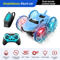 HKM-874899 Stunt Amphibious Remote Control Shark Car Toy with Gesture Sensing and Glow Wheels
