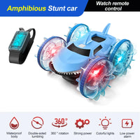 HKM-874899 Stunt Amphibious Remote Control Shark Car Toy with Gesture Sensing and Glow Wheels