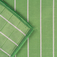 HKM-874899 Superfine Fiber Glass Cleaning Cloth - Absorbent, Check Pattern, Green, 50x40cm & 20x25cm