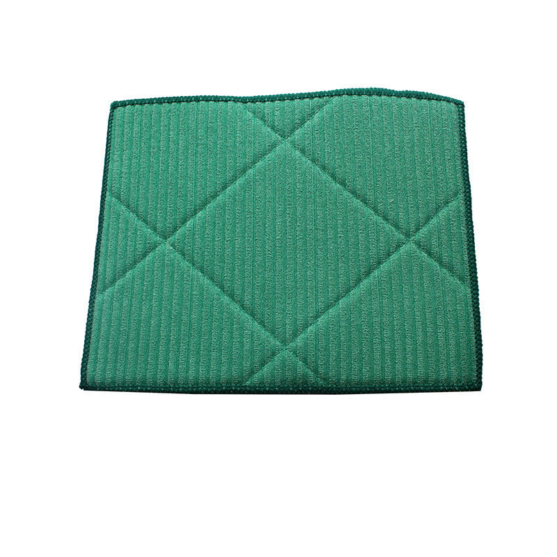 HKM-874899 Superfine Fiber Glass Cleaning Cloth - Absorbent, Check Pattern, Green, 50x40cm & 20x25cm