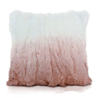 HKM-875027 Modern Striped Sofa Pillow Case in Grass Yellow and Blue, Rabbit Hair, 45x45 cm