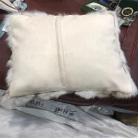 HKM-875027 Modern Striped Sofa Pillow Case in Grass Yellow and Blue, Rabbit Hair, 45x45 cm