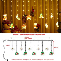 HKM-875091 Warm White & Colorful Painted Christmas Curtain Lights with Durable Rubber-Covered Wire and Various Power Supply Options