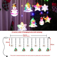 HKM-875091 Warm White & Colorful Painted Christmas Curtain Lights with Durable Rubber-Covered Wire and Various Power Supply Options