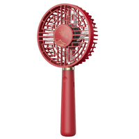 HKM-875155 Cinnabar Red Vintage USB Charging Handheld Fan – 2000mAh Battery, Lightweight & Portable