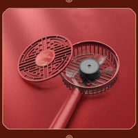 HKM-875155 Cinnabar Red Vintage USB Charging Handheld Fan – 2000mAh Battery, Lightweight & Portable